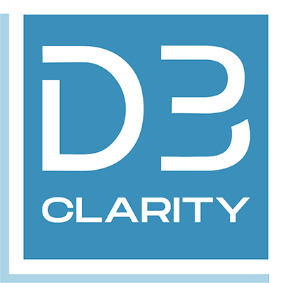 D3Clarity logo. Empower your business with D3Clarity's data governance, analytics, and cloud migration solutions for smarter, data-driven decision-making.